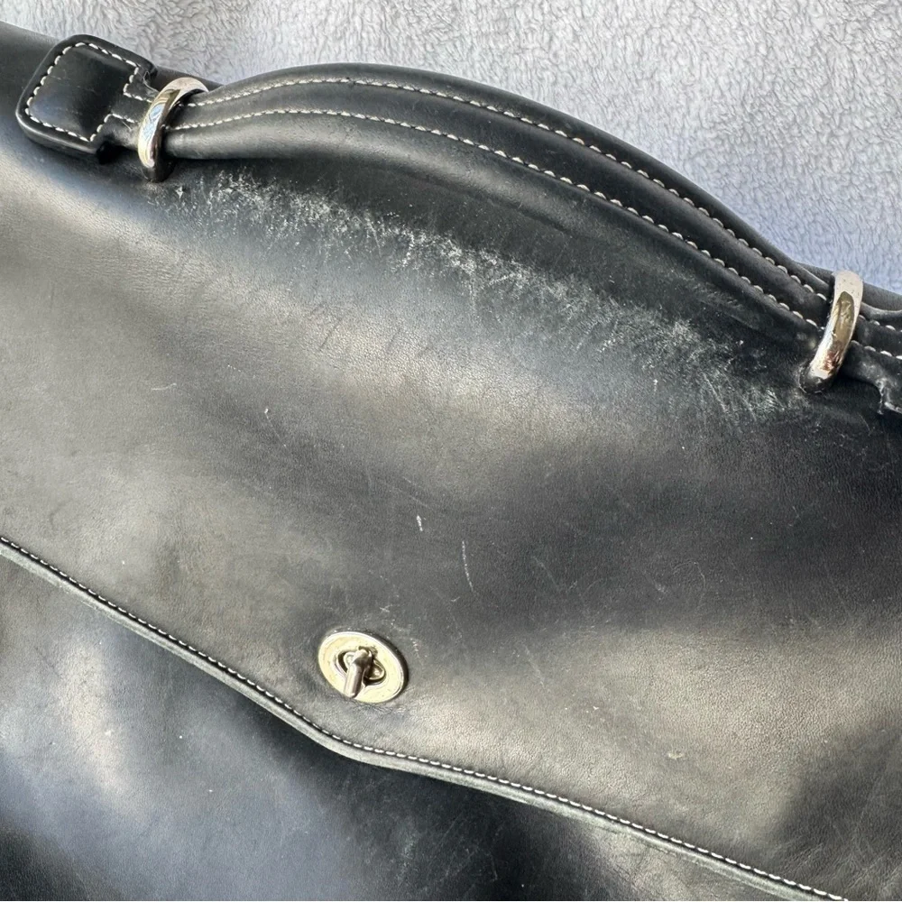 Vintage COACH Morgan Messenger Bag Black Leather Briefcase Travel Laptop 6457 - Picture 7 of 12